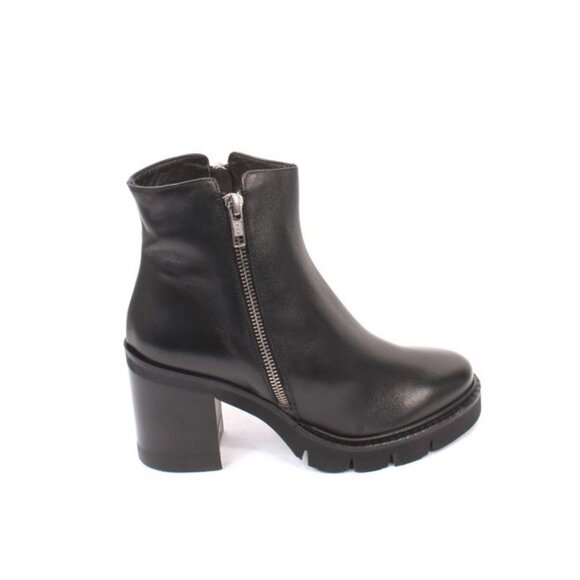 Luca Grossi 180 Black Leather Ankle Heel Boots - Picture 3 of 8